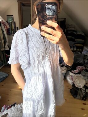 Universal Thread White Eyelet Babydoll Dress